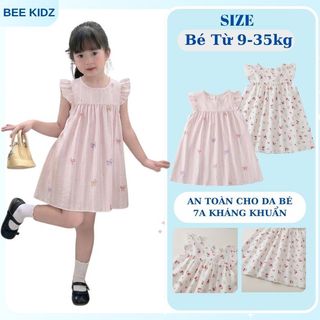 Váy Cho Bé Gái, Váy Sát Nách Bé Gái Thiết Kế Tay Cánh Tiên  Họa Tiết Cute Chất Liệu Cotton