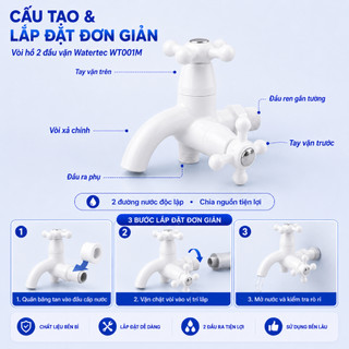 Củ sen tắm WATERTEC màu trắng WT001M nhựa ABS/PP/POM Malaysia chống oxy hóa