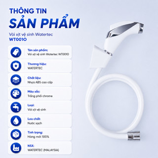 Vòi xịt vệ sinh WATERTEC WT001O nhựa ABS/POM Malaysia