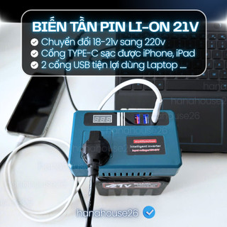 Đế Chuyển Đổi Nguồn Điện Cho Pin Makita, Chuyển 21V Lên 220V, Đèn LED USB Trang Bị Tiện Lợi Siêu Hot