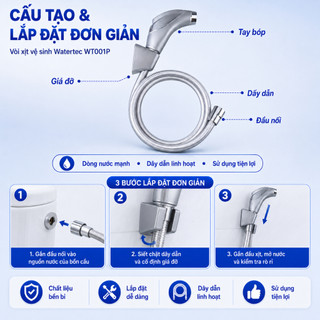Vòi xịt vệ sinh WATERTEC WT001P nhựa ABS/POM Malaysia