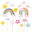 COMBO 10 Set cắm giấy bánh sinh nhật cầu vồng, mặt cười- phụ kiện trang trí bánh kem happy birthday traffic DUHA 074