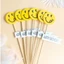 COMBO 10 Set cắm giấy bánh sinh nhật cầu vồng, mặt cười- phụ kiện trang trí bánh kem happy birthday traffic DUHA 074