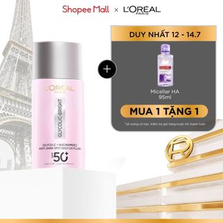 Sữa chống nắng phổ rộng mỏng nhẹ bảo vệ da và dưỡng sáng mờ thâm nám Glycolic Bright Anti-Dark Spot L’Oréal Paris 50ml