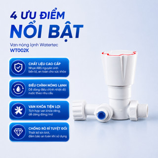 Van nóng lạnh WATERTEC màu trắng WT002K nhựa ABS/PP/POM Malaysia chống oxy hóa