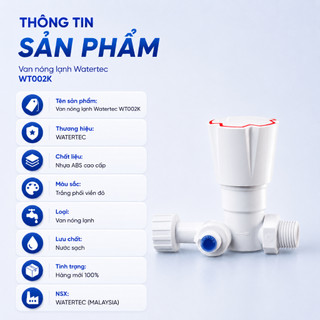 Van nóng lạnh WATERTEC màu trắng WT002K nhựa ABS/PP/POM Malaysia chống oxy hóa