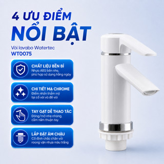 Vòi Lavabo trắng cao cấp WATERTEC thiết kế sang trọng WT0075 nhựa ABS Malaysia chống oxy hóa
