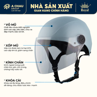 Mũ Bảo Hiểm Nửa Đầu Kio KN01KD Kính Dài Che Full Mặt, Phù Hợp Nam Nữ, Đạt Chuẩn Xe Máy, Bh 12 Tháng