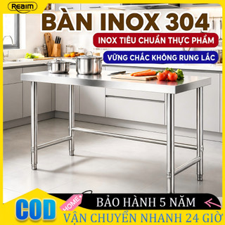 Bàn Inox Nhà Bếp 1/2/3 Tầng inox 304 cao cấp lợi cho quán Cường Bàn Làm Việc  Tốt Chống Gỉ Sét Dễ