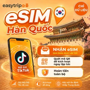 Easytripgo eSIM Hàn Quốc Dữ liệu roaming không giới hạn | 1-3GB/Ngày | Kích hoạt bằng mã QR để có dữ liệu du