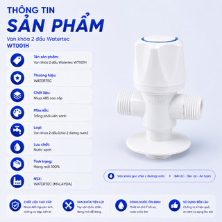 Van 3 đầu WATERTEC màu trắng WT001H nhựa ABS Malaysia chống oxy hóa