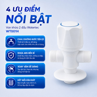 Van 3 đầu WATERTEC màu trắng WT001H nhựa ABS Malaysia chống oxy hóa