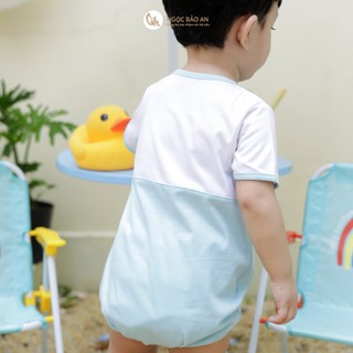 NBAN (3M-24M) Bộ Bodysuit Biển Xanh, bộ đồ ngắn tay giả đầm chất liệu cotton mềm mại cho bé