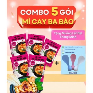 [Tặng Muỗng Lật Đật Thông Minh]Combo 5 Gói Mì Cay Ba Báo(có kèm quà tặng)e
