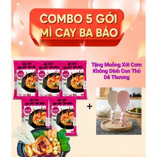 [ Tặng Muỗng]Combo 5 Gói Mì Cay Ba Báo chuẩn vị ngon như ăn quán (có tặng thêm quà)