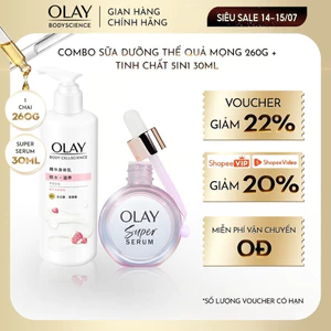 Combo Sữa dưỡng thể Olay (Dưỡng Sáng/Quả Mọng/Dạ Lan Hương) 260g + Super Serum OLAY 5in1 30ml