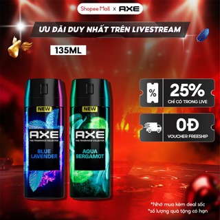 [LIVE] Xịt thơm nước hoa cao cấp AXE 135ml, Fine Fragrance mist lưu hương tinh tế và khử mùi lên tới 72h