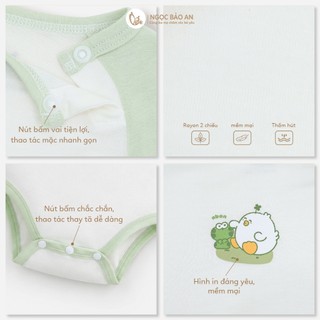 Honey (0-12M) Bộ bodychip sơ sinh tay dài 6 họa tiết đáng yêu chất Rayon thoáng mát thấm hút tốt