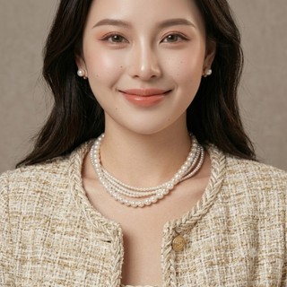 [ DAISYN ] N564 dây chuyền hạt ngọc nhân tạo đá nhân tạo bóng đẹp 3 sợi hạt ngọc hạt trai 8mm-4mm xinh xắn cho nữ