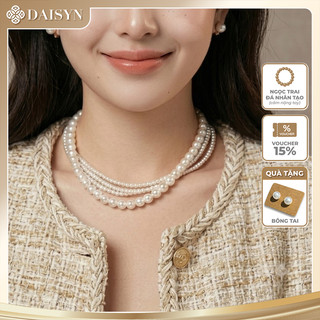[ DAISYN ] N564 dây chuyền hạt ngọc nhân tạo đá nhân tạo bóng đẹp 3 sợi hạt ngọc hạt trai 8mm-4mm xinh xắn cho nữ