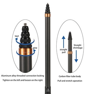 [KTP] gậy selfie sợi carbon 3m cho insta360 & camera hành động, cực mở rộng có thể điều chỉnh