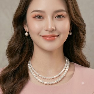 [ DAISYN ] N400 vòng cổ hạt Trai, dây chuyền hạt ngọc nhân tạo đá dây chuyền mang áo dài 2 sợi kiểu dáng
