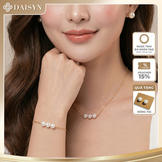 [ DAISYN ] N590 dây chuyền titan sợi mảnh 3 hạt ngọc 6mm hạt trai hạt ngọc nhân tạo đá nhân tạo bóng đẹp, đều màu