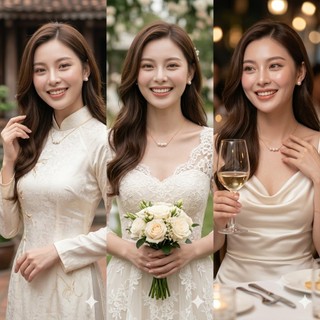 [ DAISYN ] N590 dây chuyền titan sợi mảnh 3 hạt ngọc 6mm hạt trai hạt ngọc nhân tạo đá nhân tạo bóng đẹp, đều màu
