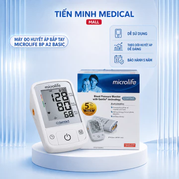Máy đo huyết áp bắp tay MICROLIFE BP A2 BASIC dễ sử dụng bảo hành 5 năm, dễ theo dõi huyết áp