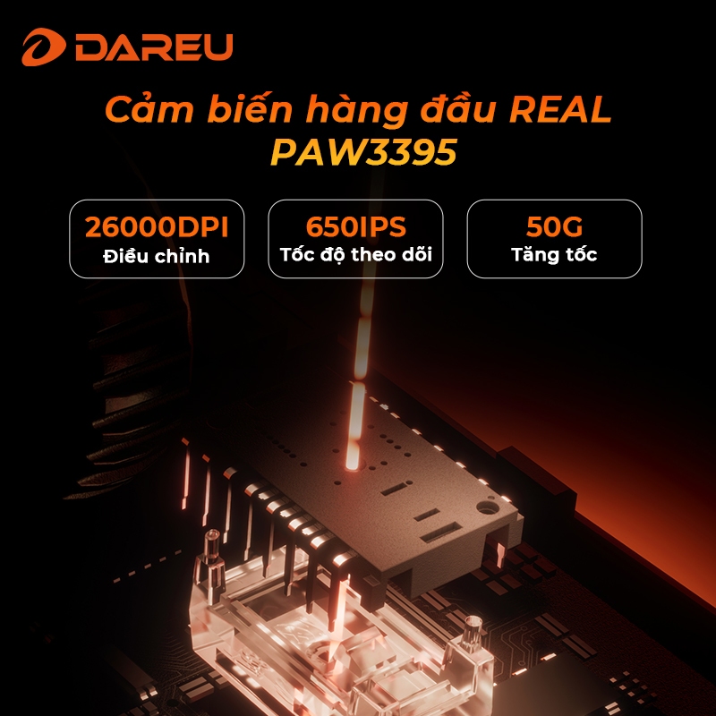 Chuột Gaming không dây DAREU A950GM - Chuẩn Pro-Grade, Nhẹ 60g, sạc USB-C, cảm biến 44K DPI,Ba chế độ kết nối - ảnh 4