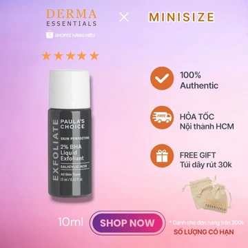 [Travelsize 10ml DATE 2029] Dung dịch loại bỏ tế bào chết thu nhỏ lỗ chân lông Paula’s Choice 2% BHA