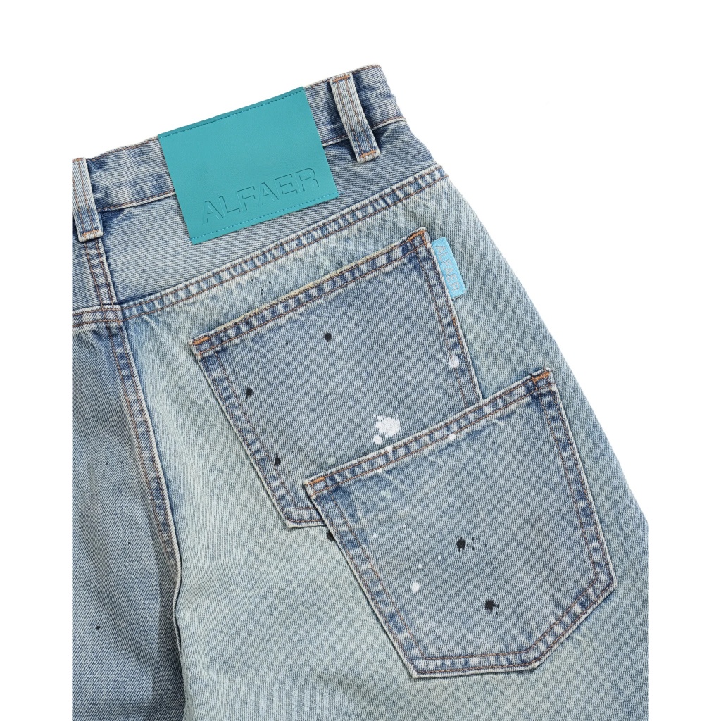 QUẦN "ALFAER" PAINT SPLATTER STRAIGHT BLUE WASHED JEANS | BigBuy360 - bigbuy360.vn