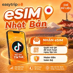 Easytripgo eSIM Nhật Bản Dữ liệu roaming không giới hạn | 1-3GB/Ngày | Kích hoạt bằng mã QR để có dữ liệu du