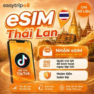 Easytripgo eSIM Thái Lan Dữ liệu roaming không giới hạn | 1-3GB/Ngày | Kích hoạt bằng mã QR để có dữ liệu du