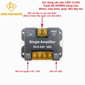 Khuếch đại điều khiển đèn LED, kết hợp với Dimmer hoặc cảm biến để tăng công suất điều khiển