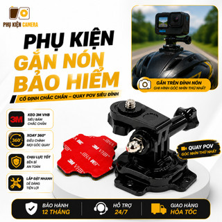 Kẹp Gắn Nón Bảo Hiểm Cho Camera Hành Trình Cam Mini - Giá Đỡ Cằm Mũ Bảo Hiểm Fullface Quay POV Chống Rung Cực Chắc