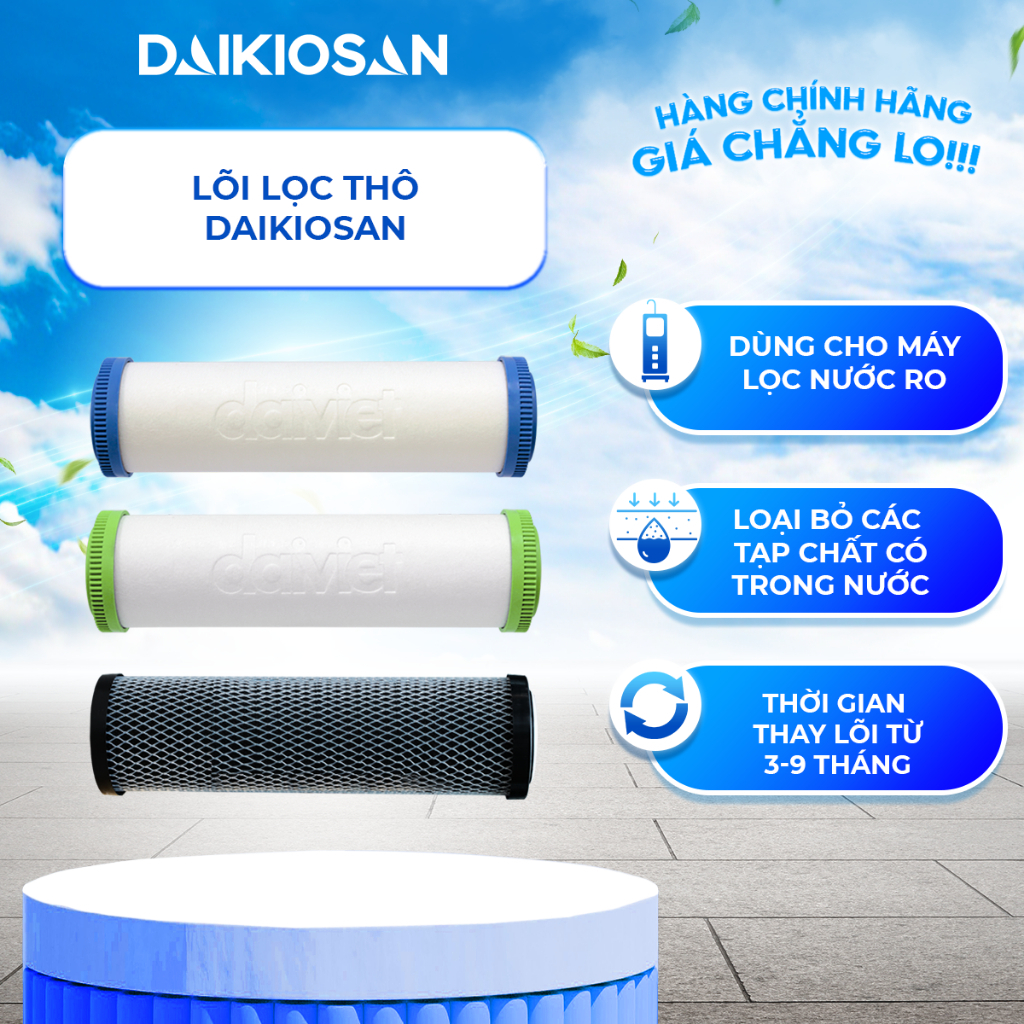 Lõi Lọc Thô Daikiosan Lõi Lọc Nước RO Chính Hãng Lõi 123 Dùng Thay Thế Cho Máy Lọc Nước - Điện Máy Linh Đan | BigBuy360 - bigbuy360.vn