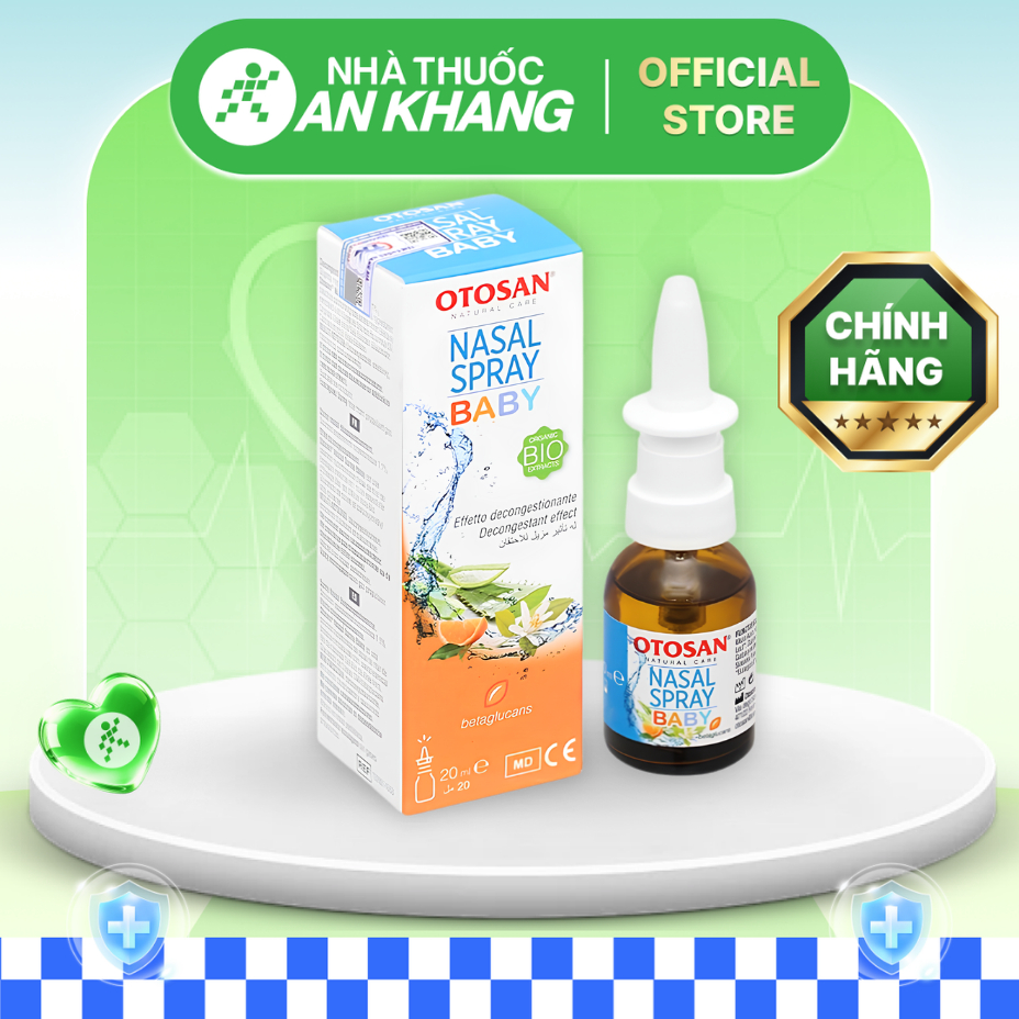Xịt mũi Otosan Nasal Spray Baby giảm nghẹt mũi, sổ mũi, viêm mũi chai 20ml [Nhà Thuốc An Khang - Chính Hãng 100%]