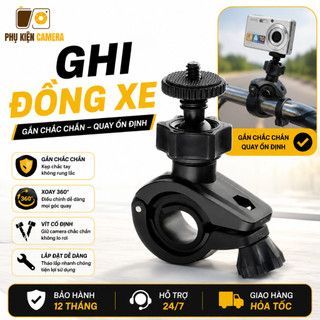 Kẹp Gắn Ghi Đông Xe Máy Cho Camera Hành Trình Cam Mini - Giá Đỡ Cố Định Gopro Quay POV Chống Rung Lắc Cao Cấp