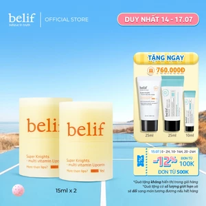 Bộ 2 Dưỡng môi bổ sung 4 loại Vitamin belif Super Knights Multi-Vitamin Lipcerin 15ml
