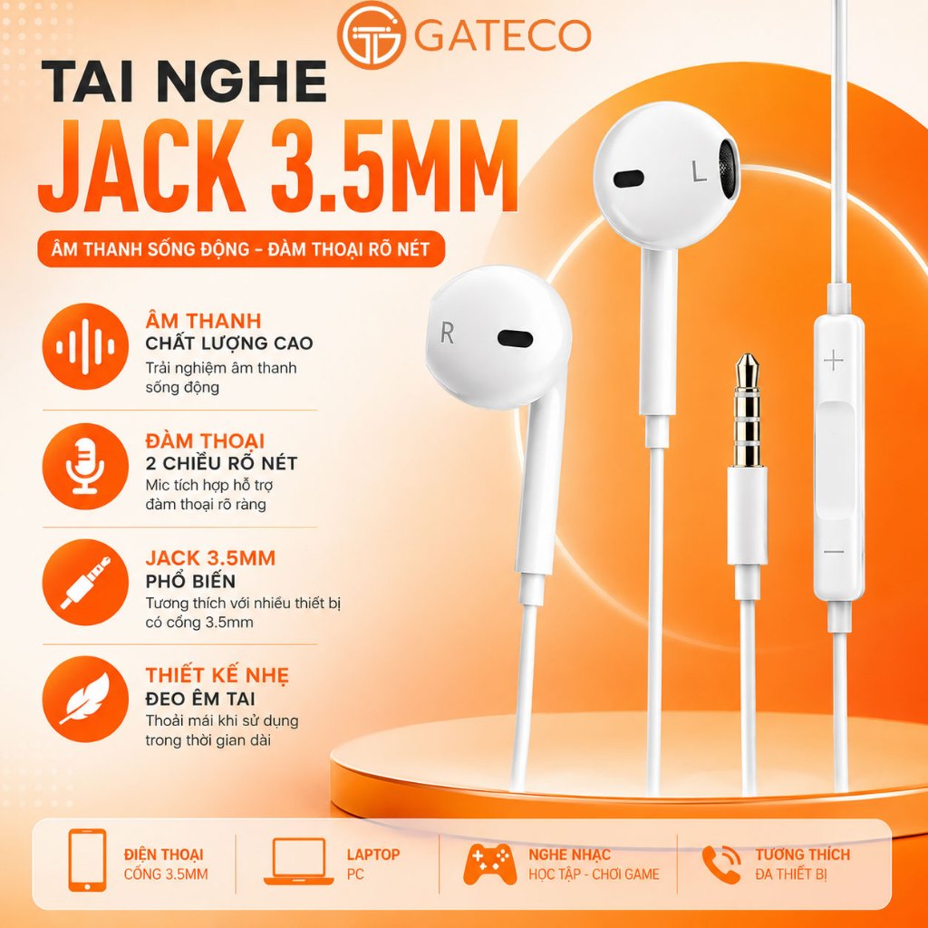 Tai nghe nhét tai TOPK jack tròn 3.5mm có micrô và tai nghe điều khiển âm lượng cho điện thoại laptop pc