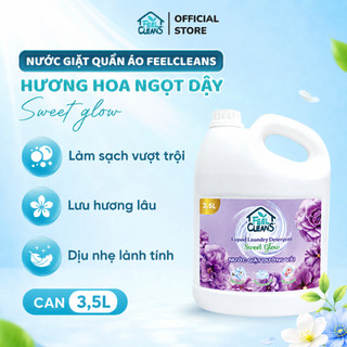 Nước Giặt FeelCleans 3.5L Tím Sweet Glow Hương Hoa Ngọt Dậy, Đánh Bay Vết Bẩn, Giữ Sợi Vải Mềm Mại Cho Cả Gia Đình