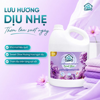 Combo 2 Nước Giặt FeelCleans 3.5L (Tím-Xanh) Sweet Glow Và Warm Bloom Đánh Bay Vết Bẩn, Lưu Hương Lâu, Mềm Mại Sợi Vải