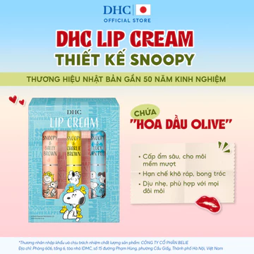 [Live] [Thiết kế Snoopy] Combo 3 Thỏi Son dưỡng môi DHC Lip Cream dưỡng ẩm, làm mềm môi