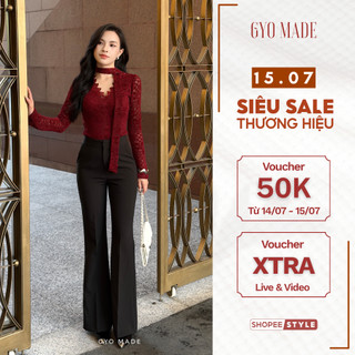 Quần tây ống loe nữ GYOMADE® công sở cạp cao tôn dáng chất Bố Hàn duyên dáng cổ điển | GQ002
