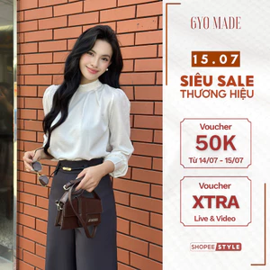 Áo kiểu cổ lọ (cổ nhún) nữ GYOMADE® chất lụa đũi mềm mại, mặc mát, nhẹ nhàng và thanh lịch | GA016
