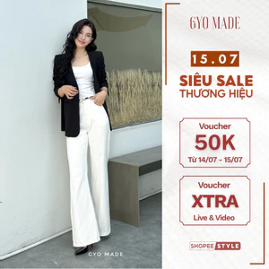 Quần Jean trắng nữ GYOMADE® lưng cao tôn dáng, đứng form, chất cottton co giãn ít | GQ014
