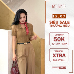 Áo polo nữ GYOMADE® chất liệu len sóng co giãn nhẹ, mặc mát (tặng kèm áo 2 dây có mút ngực) | GA083