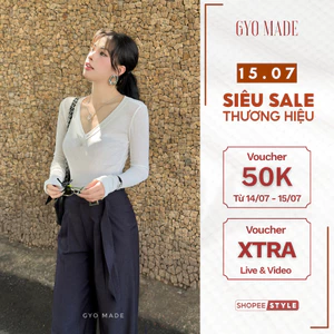 Áo thun giấy nữ kiểu cổ tim GYOMADE® ôm body tôn dáng, mềm mát dễ phối | GA090