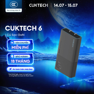 Củ Sạc GaN CUKTECH AD652S 2C | Cống Suất 65W Max | Hỗ Trợ Sạc Nhanh | Thiết Kế Siêu Mỏng | Bảo Hành 18 Tháng